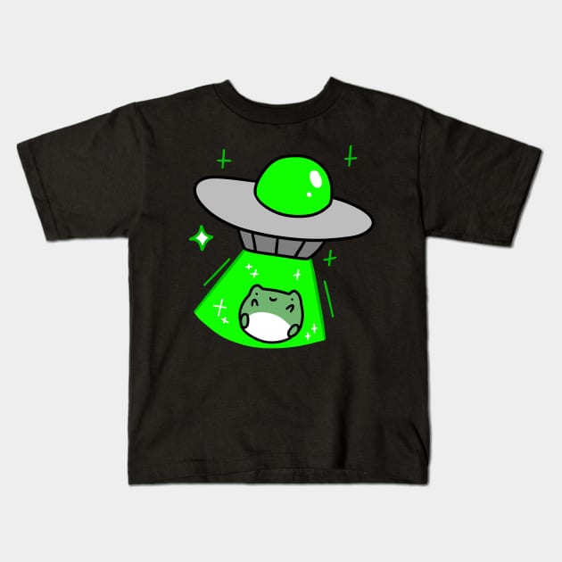 Frog Alien Abduction Kids T-Shirt by saradaboru
